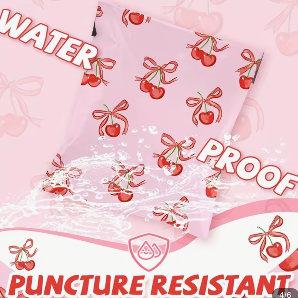 20-10 x 13 Cherry Print Waterproof Puncture Resistant Poly Mailers set 20